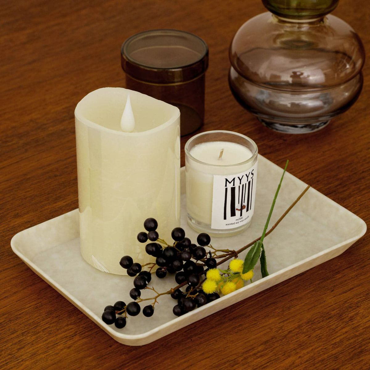 Hightide - MARBLED MELAMINE TRAY - Size S - Black