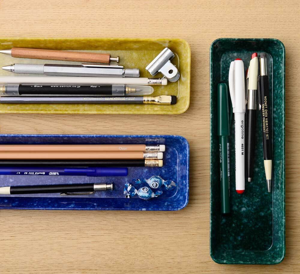 Hightide - MARBLED MELAMINE PEN TRAY - Navy