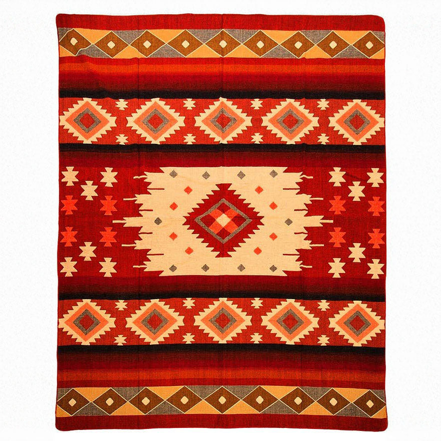 EcuaFina - Ecuadorianische Alpakadecke - Quilotoa Rot - 190 x 225 cm
