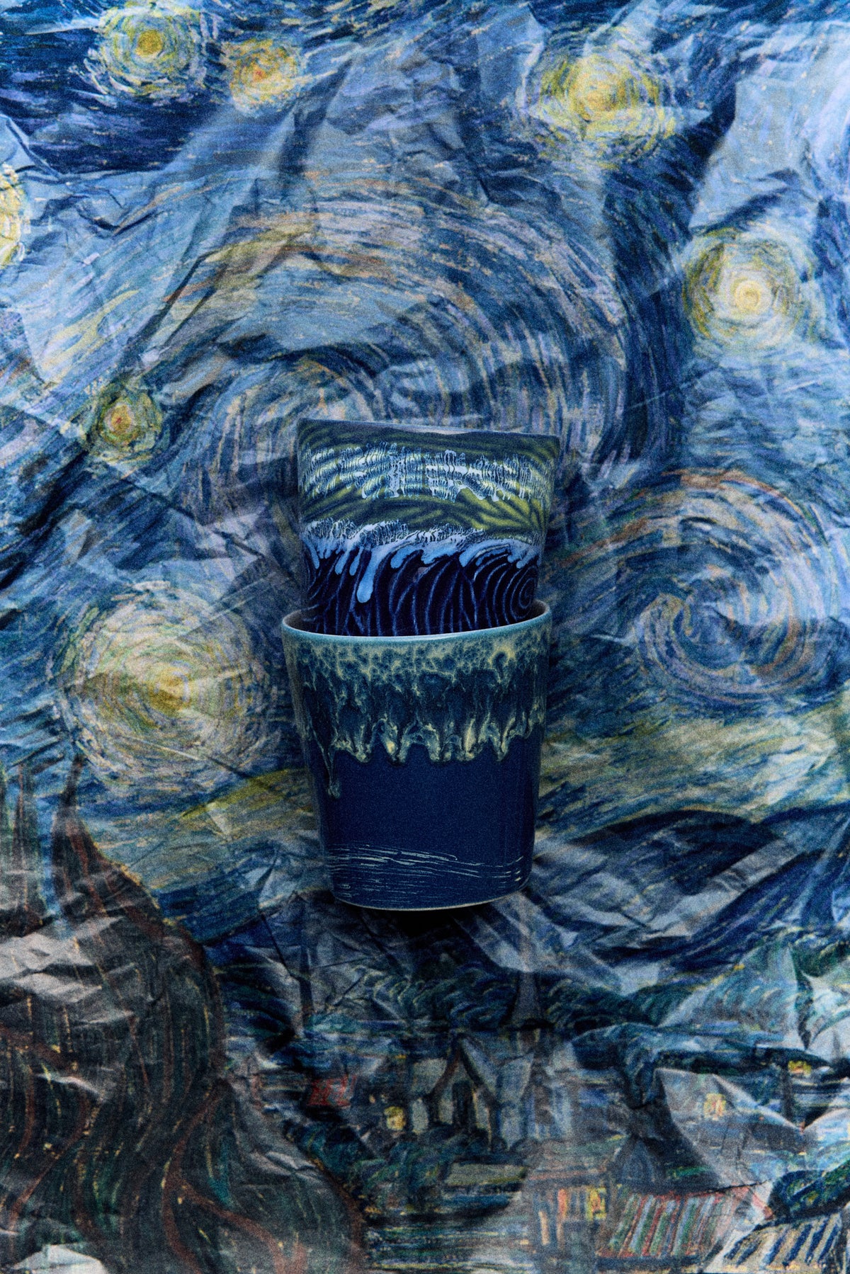 HKliving Van Gogh Kaffeetassen, Starry-Night-Set mit 2 Bechern, 7,5 x7,5 x 8 cm
