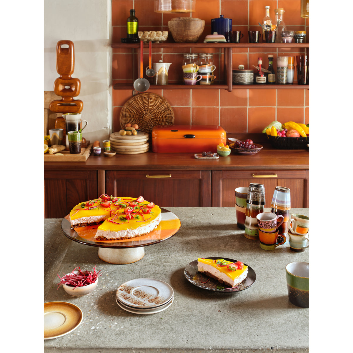 HKliving 70s ceramics: Espresso Tassen, Retro-Set mit 4 Tassen, 8 x 5,8 x 6,2 cm
