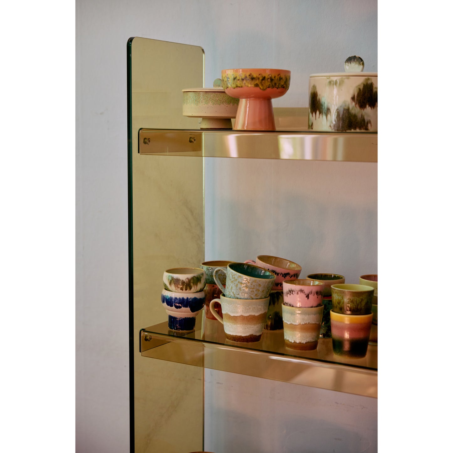 HKliving 70s ceramics: Lungo-Becher, Expression-Set mit 2 Bechern, 8,9 x 8,9 x 8,1 cm (Kopie)