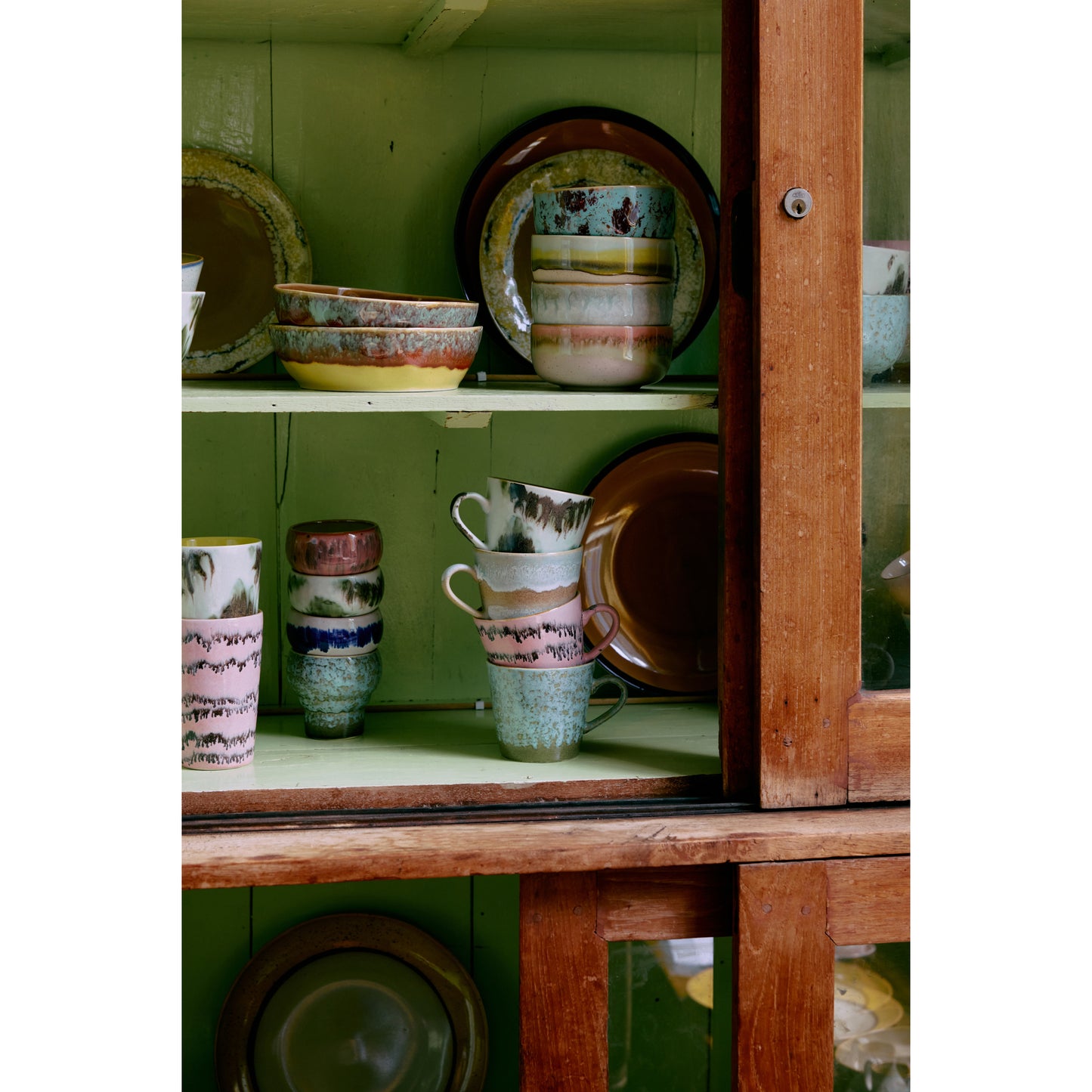 Hübsch© - AMARE SERVING PLATE/TRAY - Sand/Green (Set of 2)