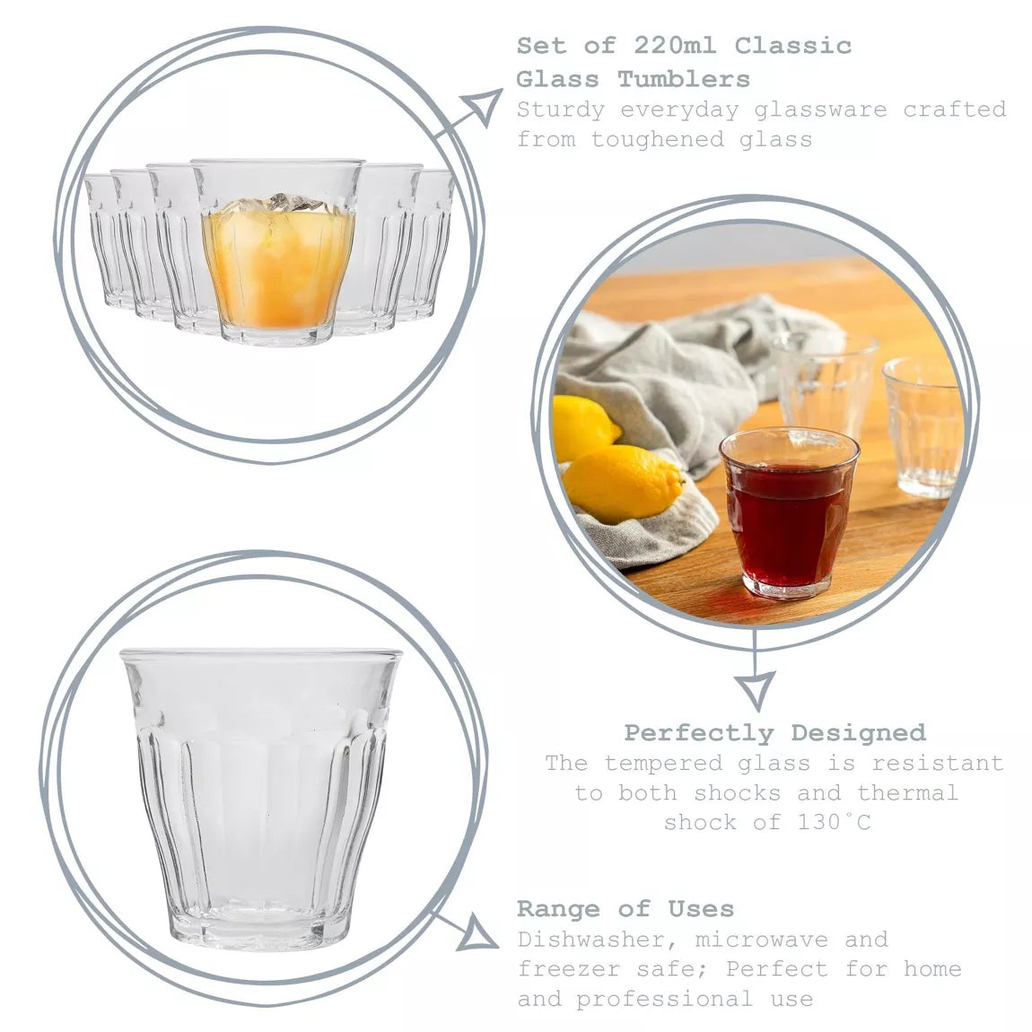 Duralex® - Le Picardie® Trinkglas - 20cl/200ml - 6er Set