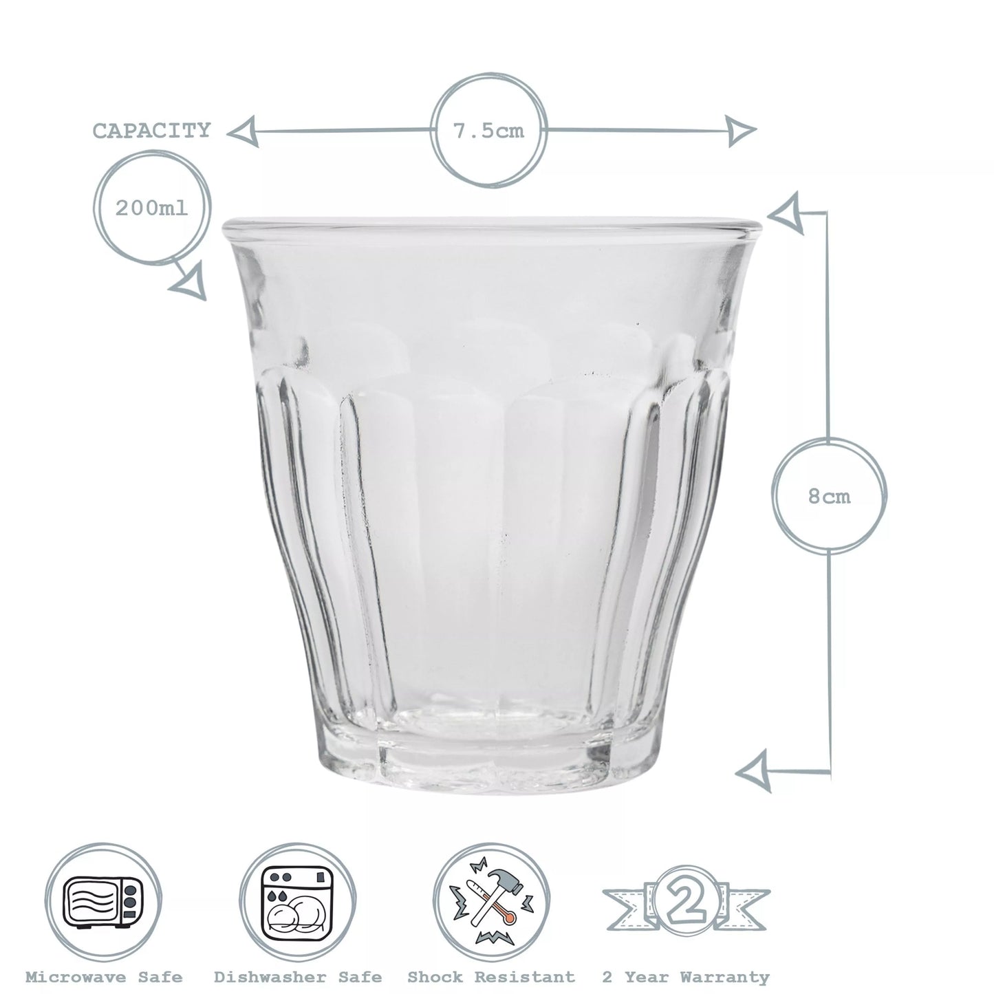 Duralex® - Le Picardie® Trinkglas - 20cl/200ml - 6er Set