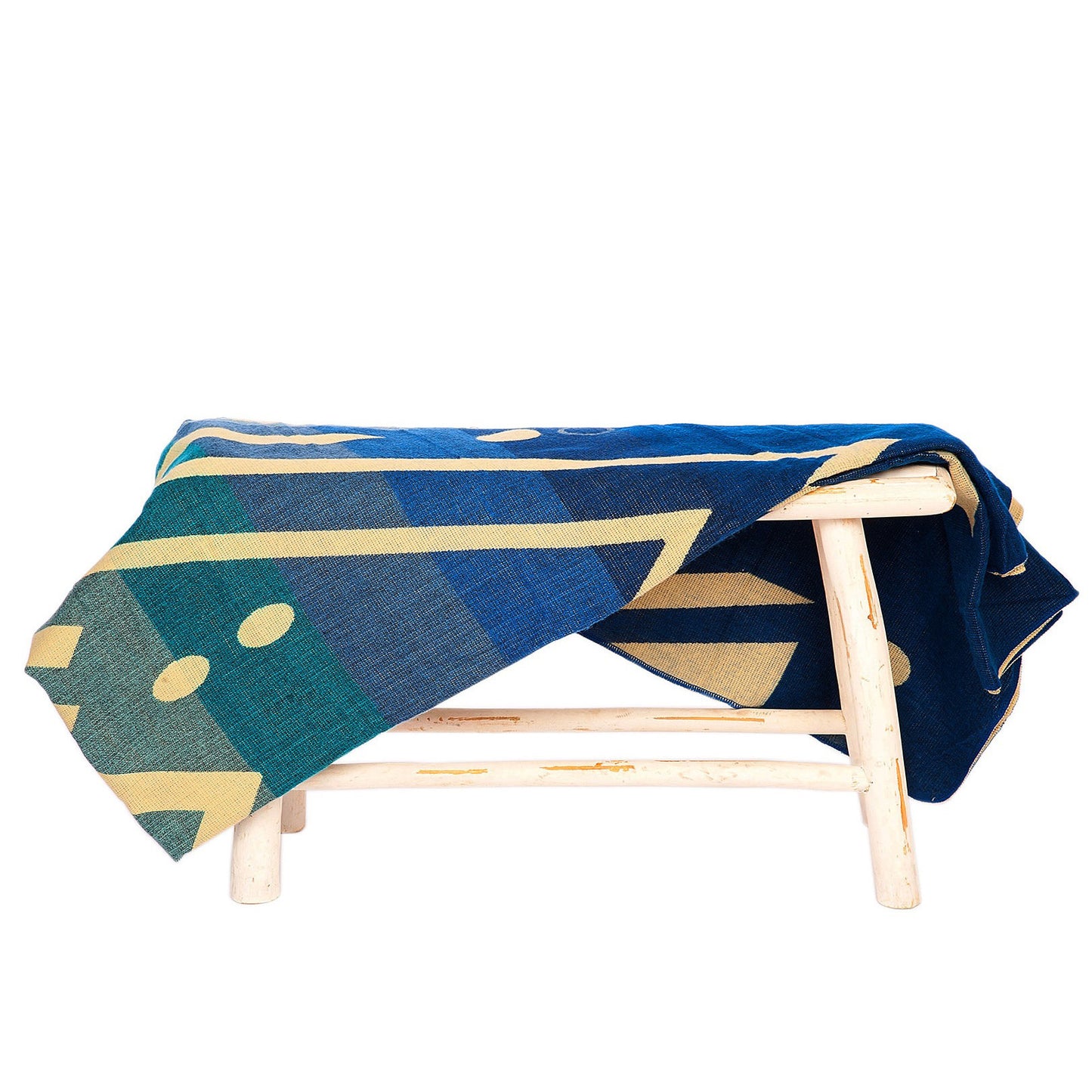 EcuaFina - Ecuadorianische Alpakadecke - Imbabura Blau - 190 x 225 cm