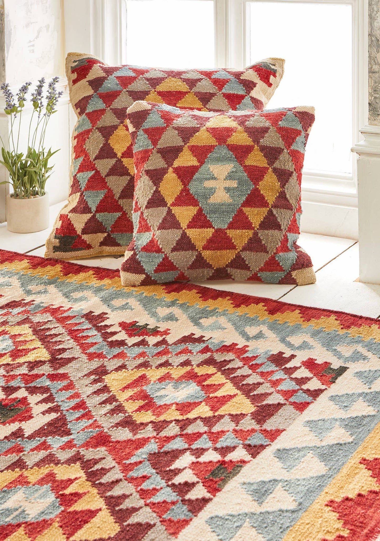 Khiva Handgewebter Kelim Teppich, 120 x 180 cm