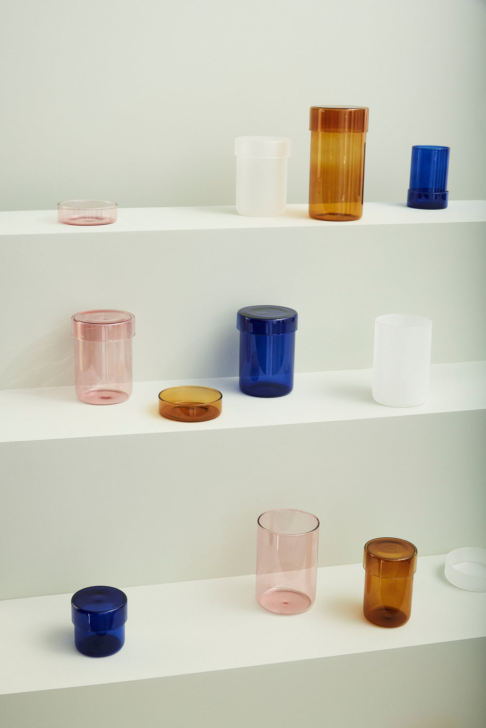 Hübsch© - POP AUFBEWAHRUNGSGLAS (Klein) - Blau (2er Set)