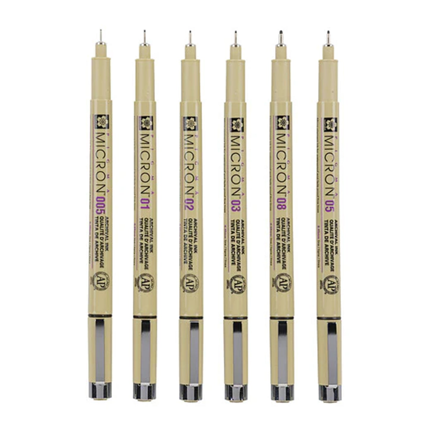SAKURA Pigma MICRON™ - 6 Fineliners - Black