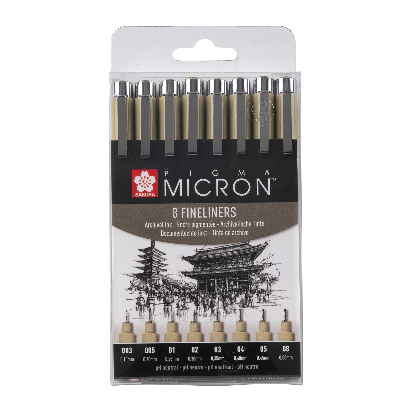 SAKURA Pigma MICRON™ - 8 Fineliners - Black