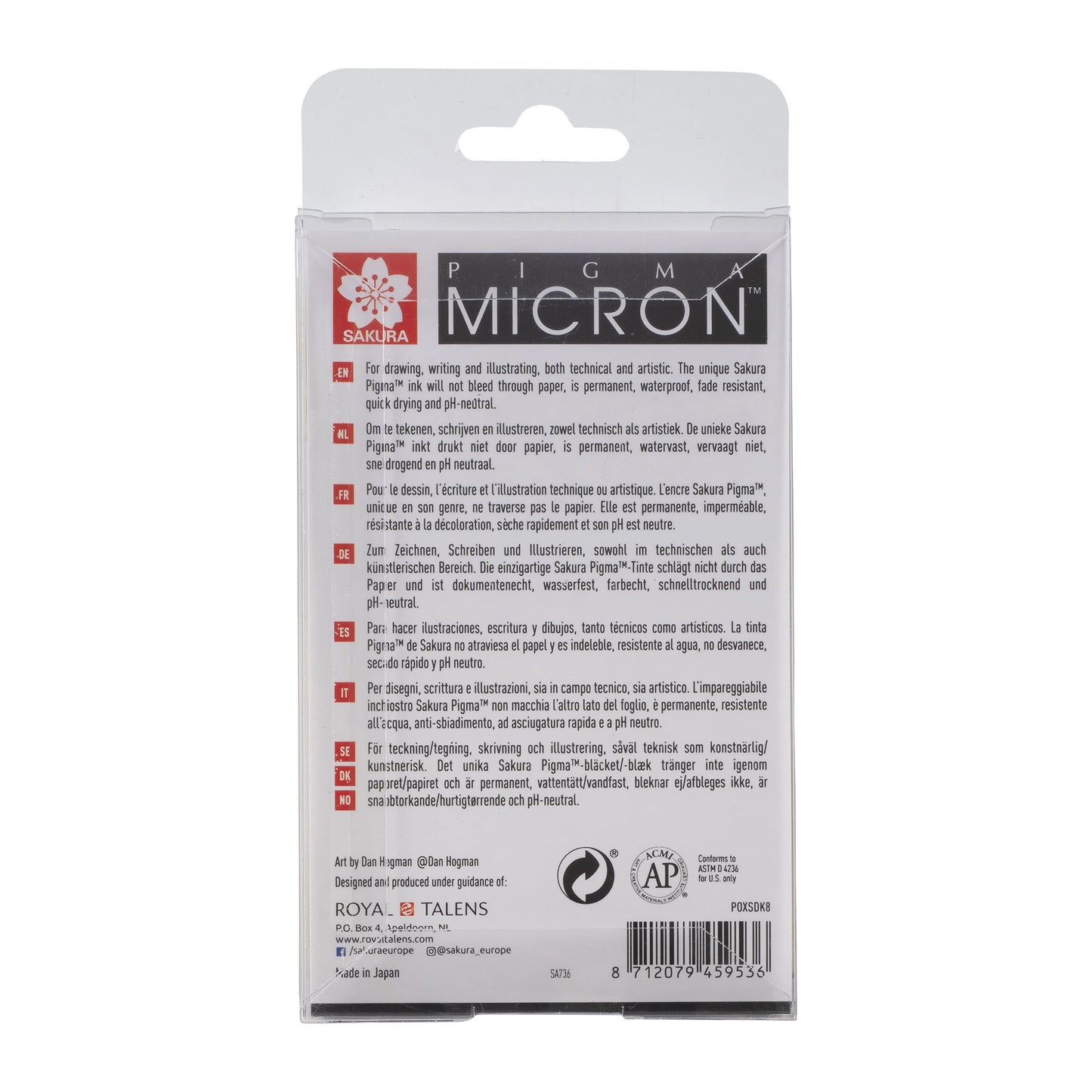 SAKURA Pigma MICRON™ - 8 Fineliners - Black