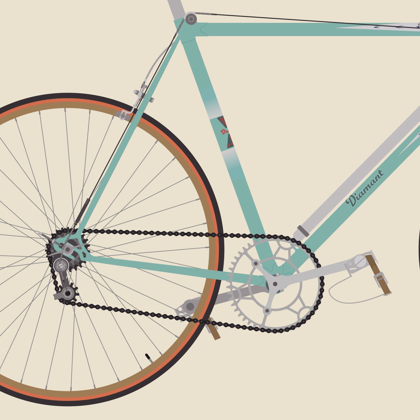 Poster Diamant Rennrad Modell 67, Chemnitz 1936