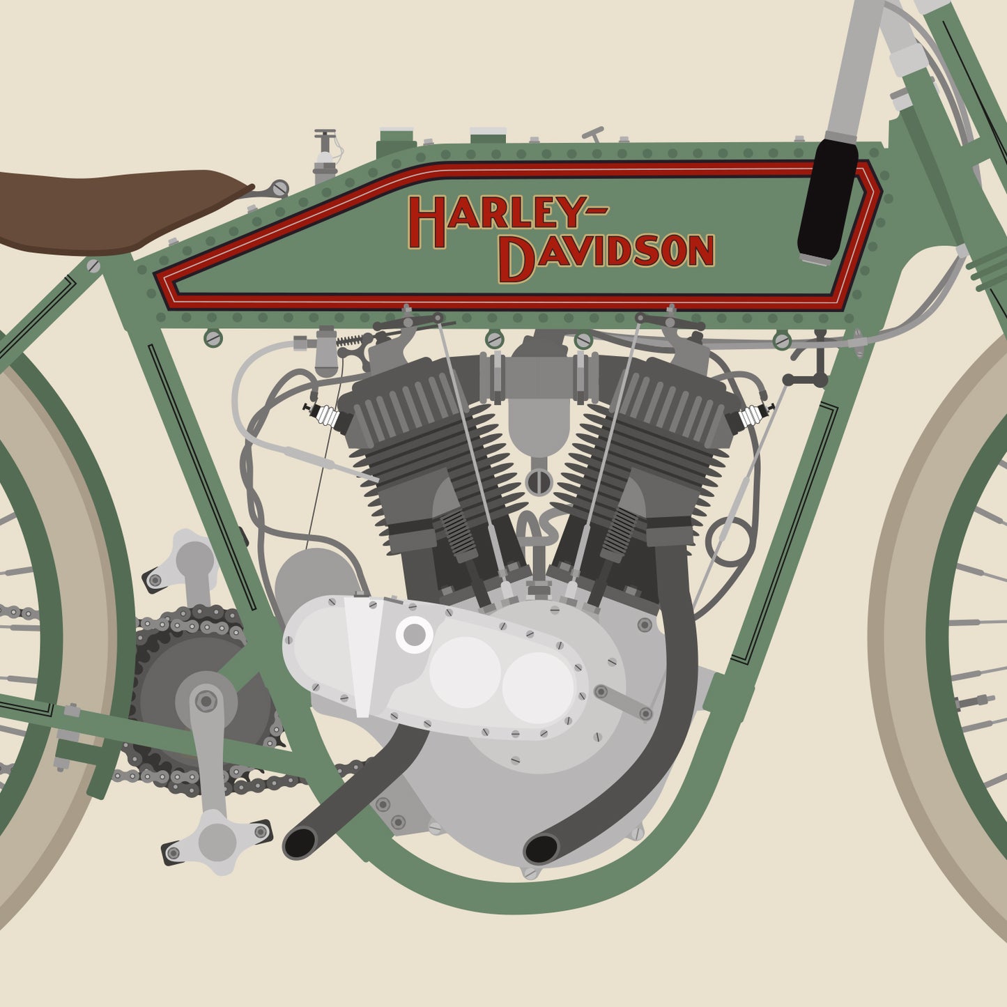 Poster Harley Davidson Board Tracker - Milwaukee/USA, 1916