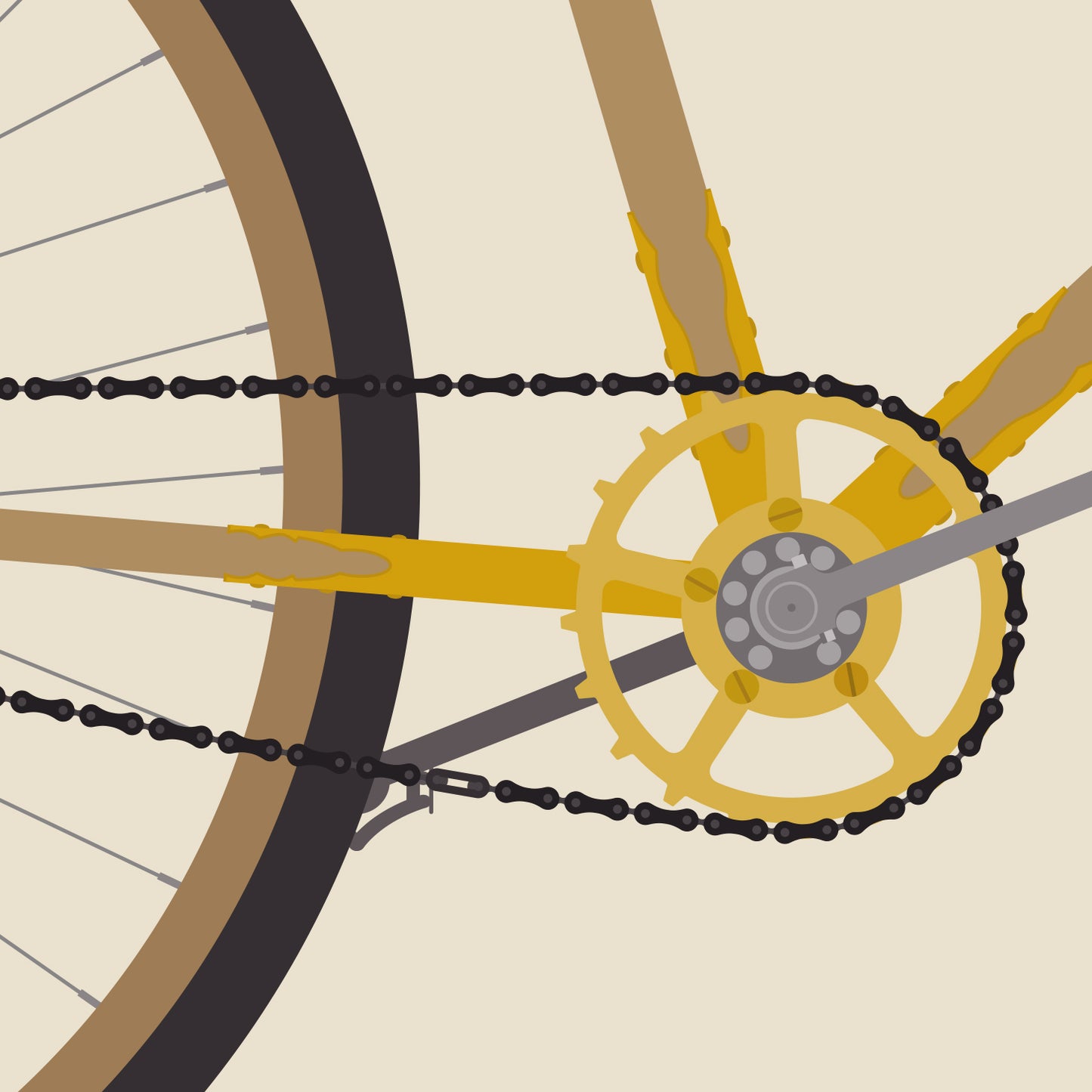 Poster Chiion Model A Fahrrad (1922), historisches Fahrrad