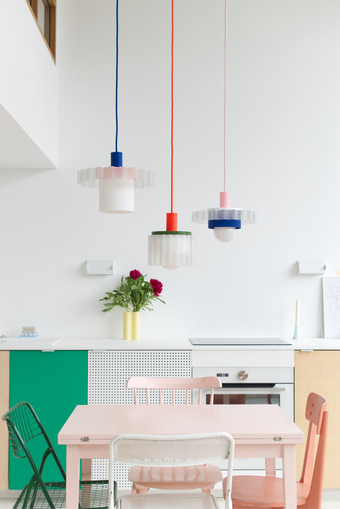 Warren & Laetitia - GIGI LAMP N°2 - Oranges Kabel - Grün/Weiß