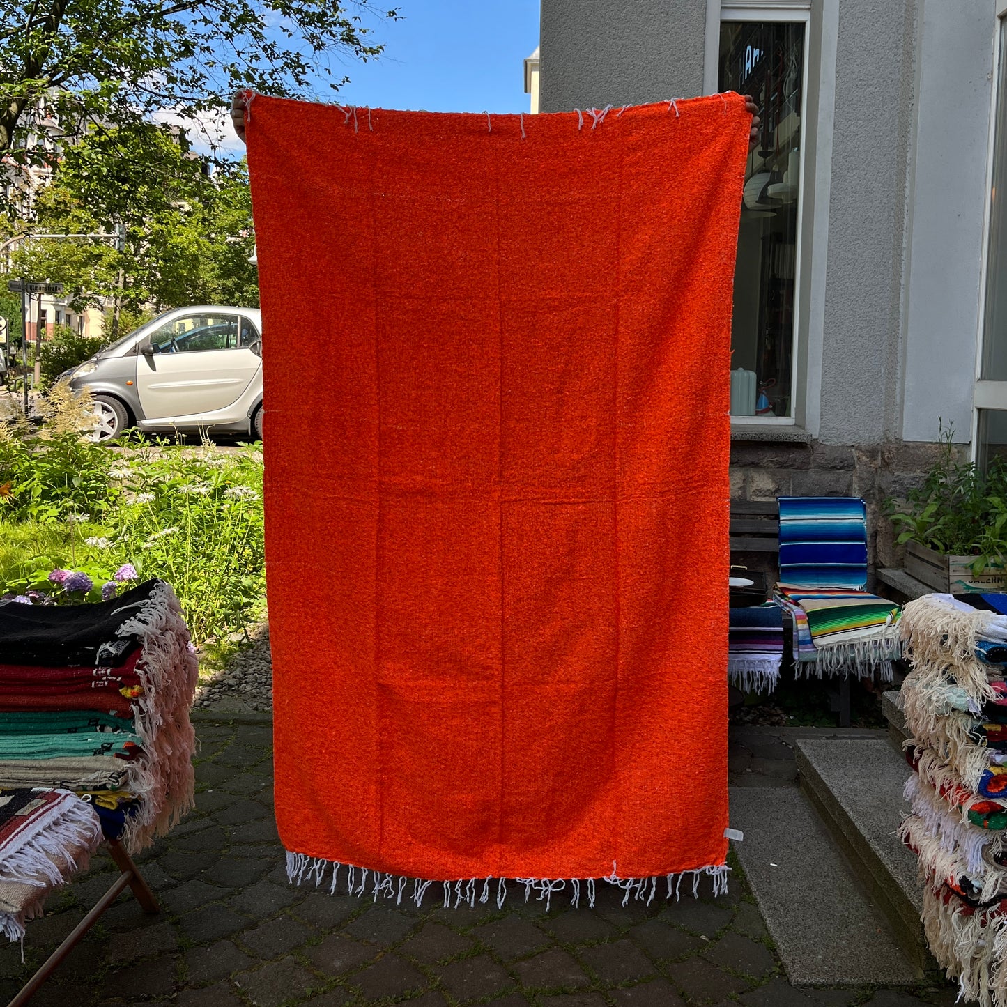 Westpath - einfarbige mexikanische Decke - Orange