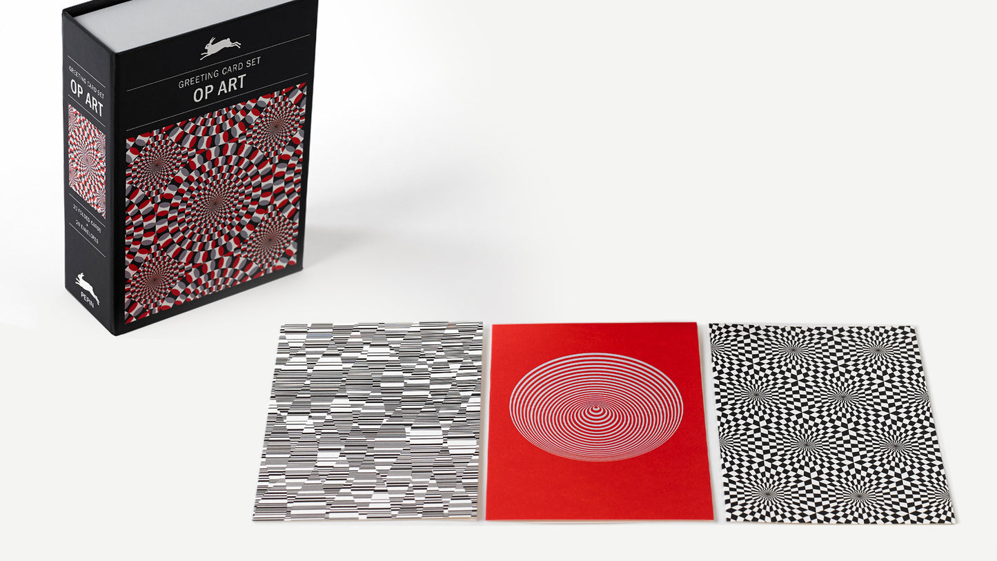 Pepin Press Greeting Card Set Op Art edle Grußkarten-Box mit Umschlägen im geometrischen Design