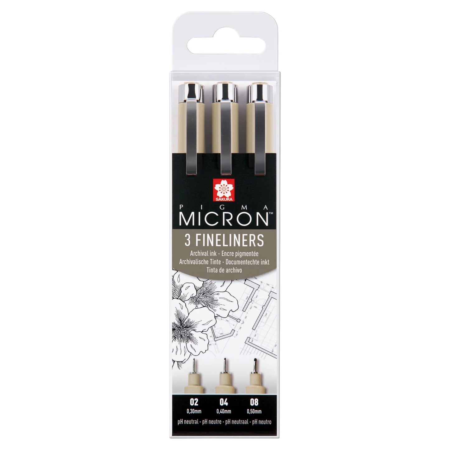 SAKURA Pigma MICRON™ - 3 Fineliners - Black