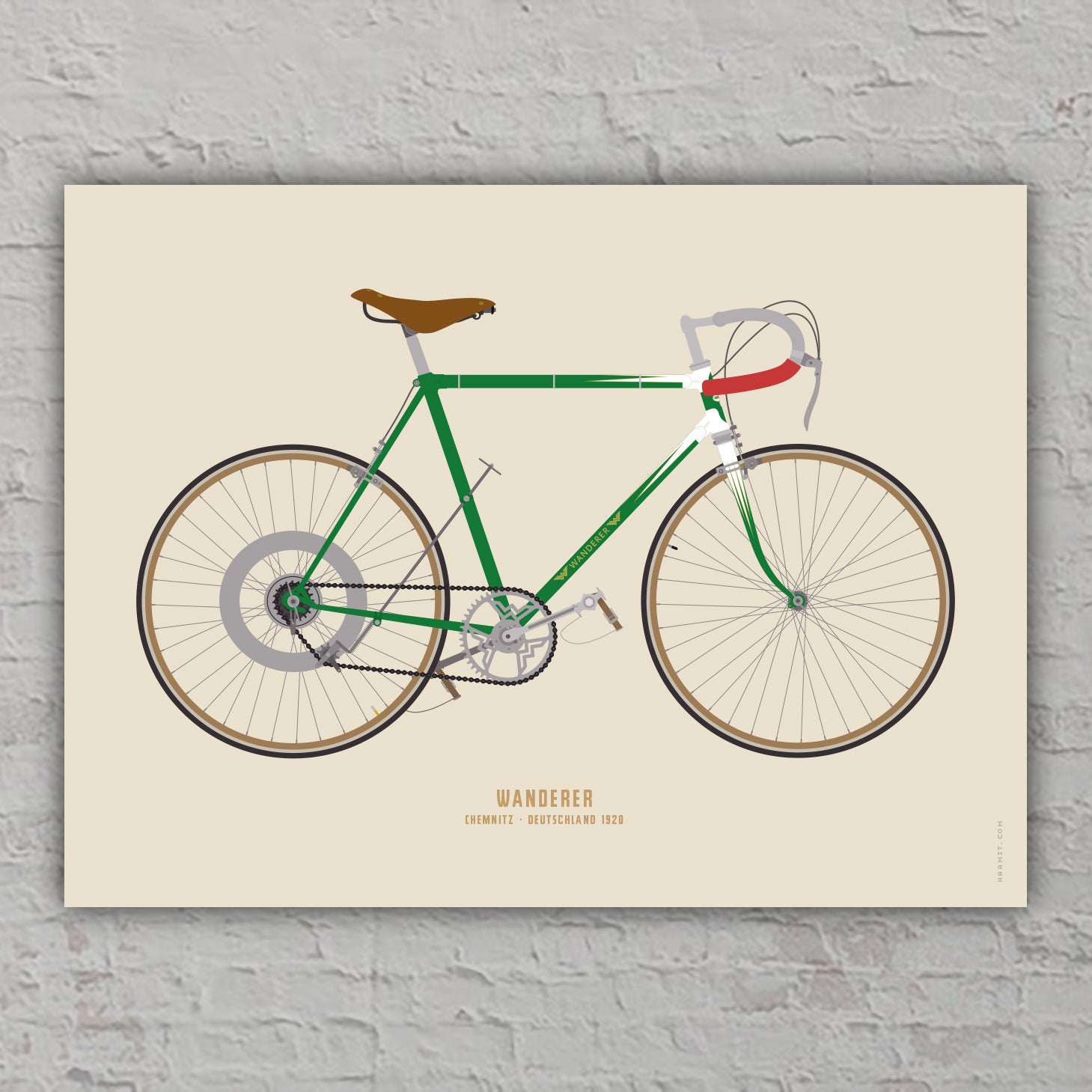 poster rennrad retro Poster Wanderer Rennrad (1920) – Vintage Chemnitz Kunstdruck – haamit