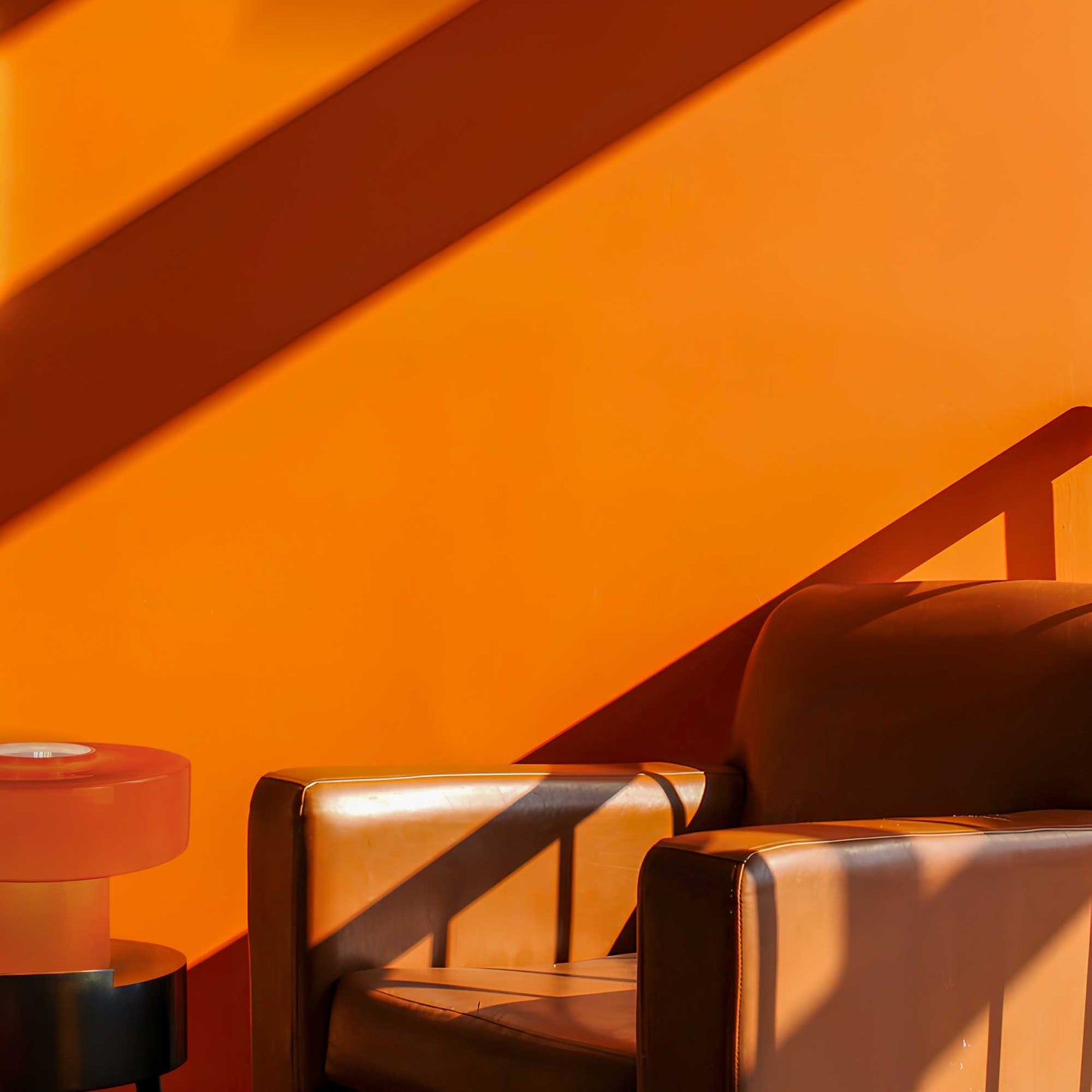 C-Création -Foza Tischlampe mit farbigem Glas und Retro-Stil - Orange