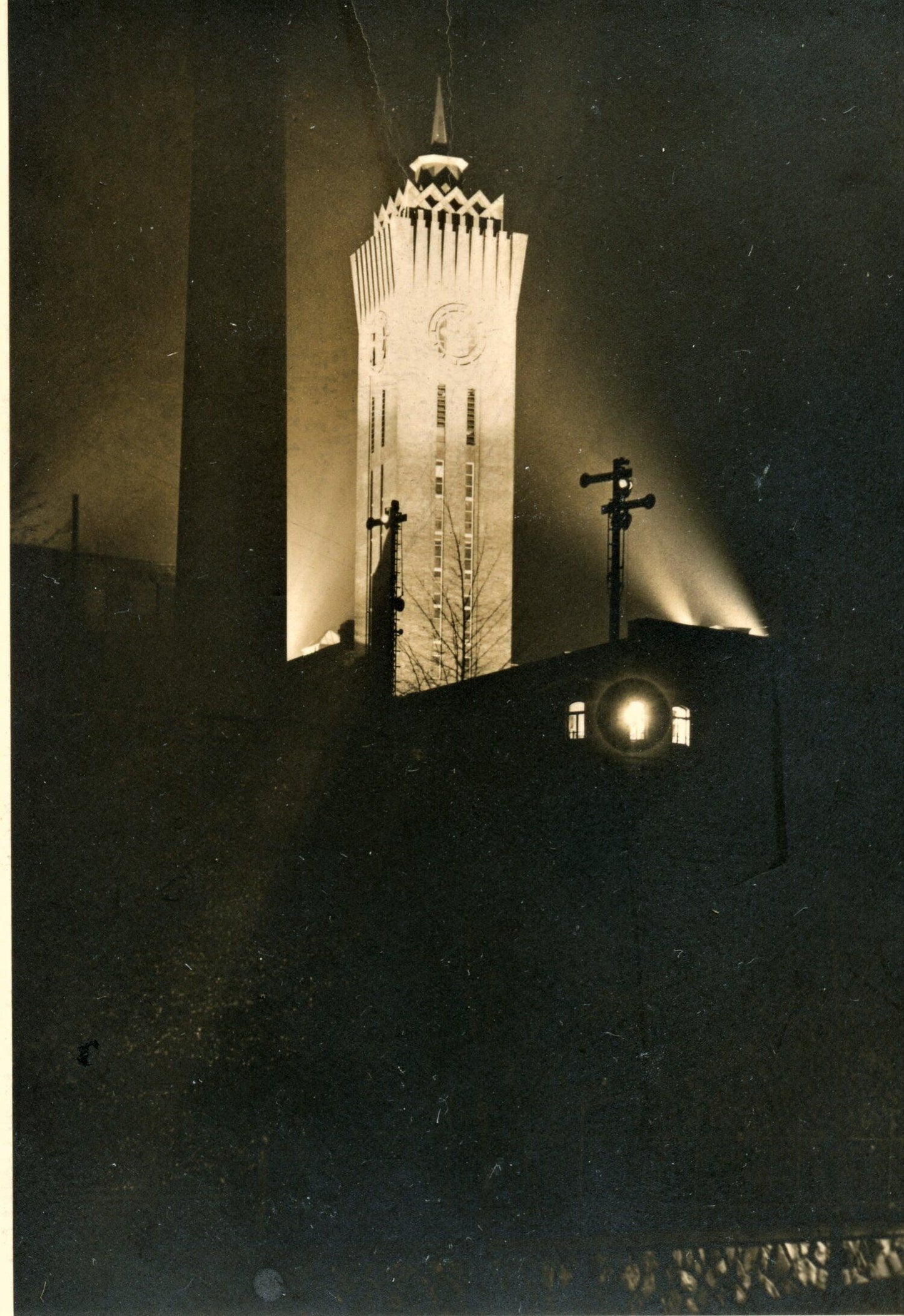 Poster Uhrturm von Schubert & Salzer, Chemnitz 1927