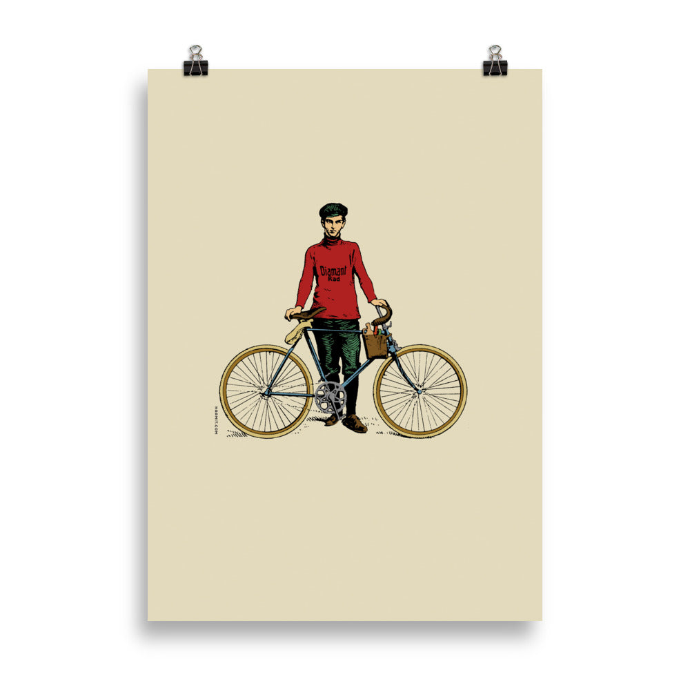 Poster Diamant-Radfahrer