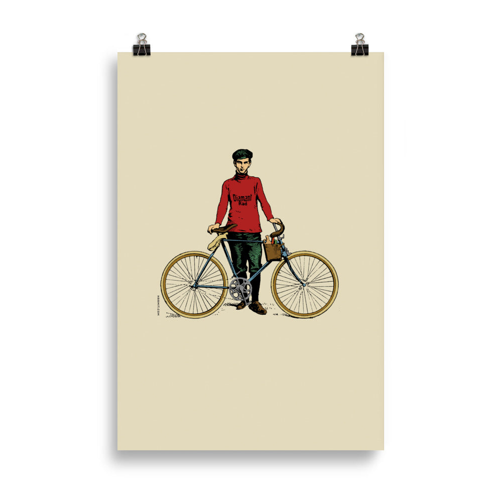 Poster Diamant-Radfahrer