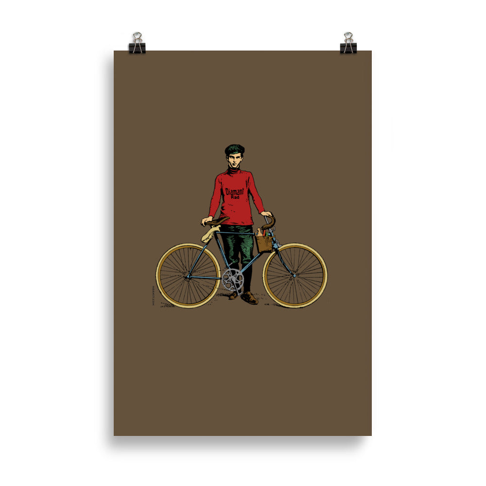 Poster Diamant-Radfahrer
