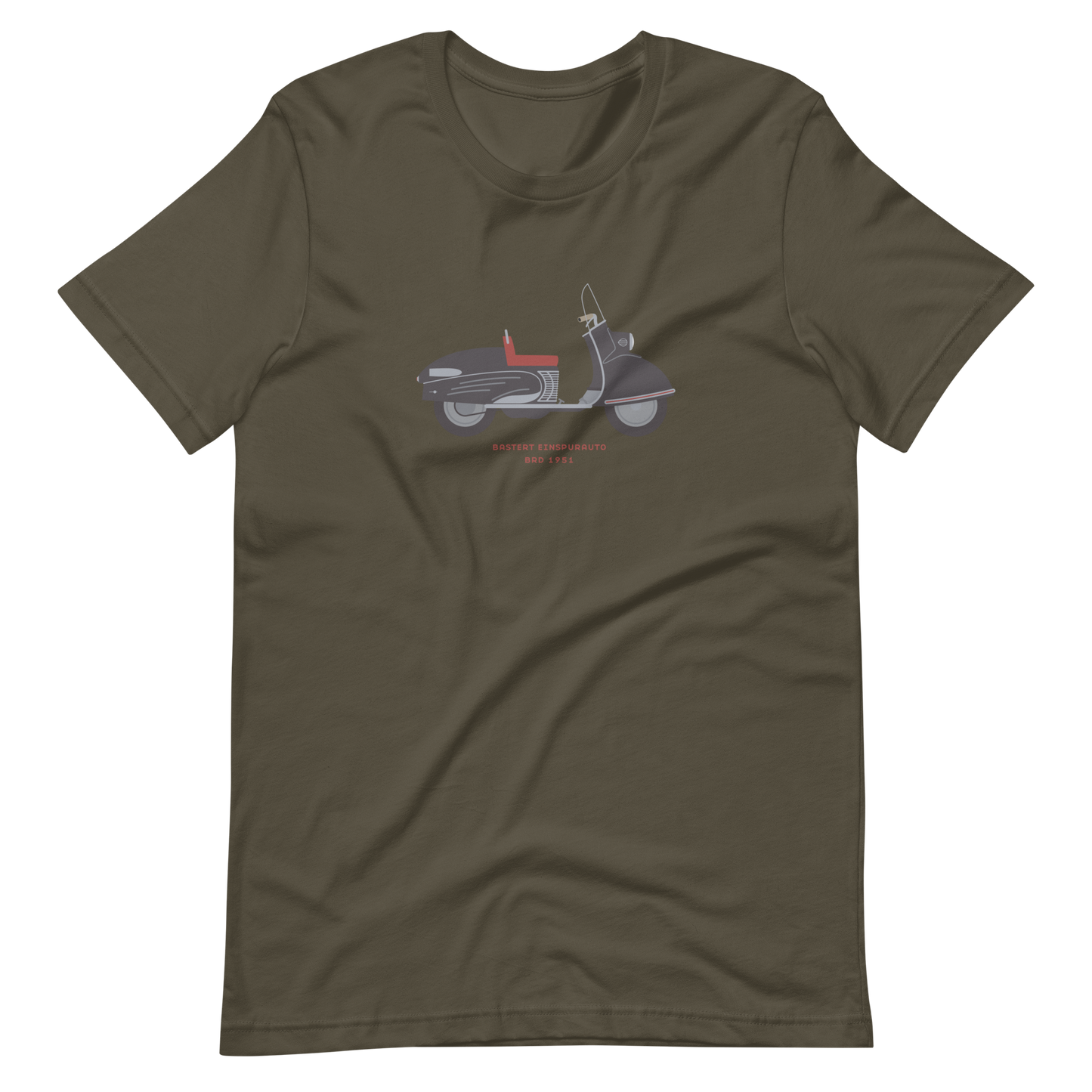 T-Shirt Scooter Bastert Einspurauto, BRD 1951