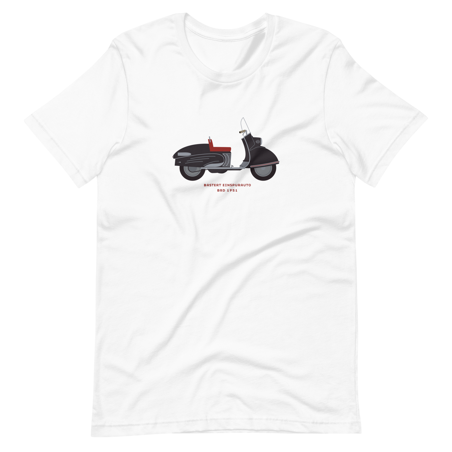 T-Shirt Scooter Bastert Einspurauto, BRD 1951