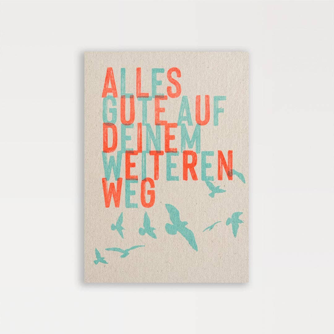 Postkarte Togethery „Alles Gute auf deinem weiteren Weg", Format A6, Risographie