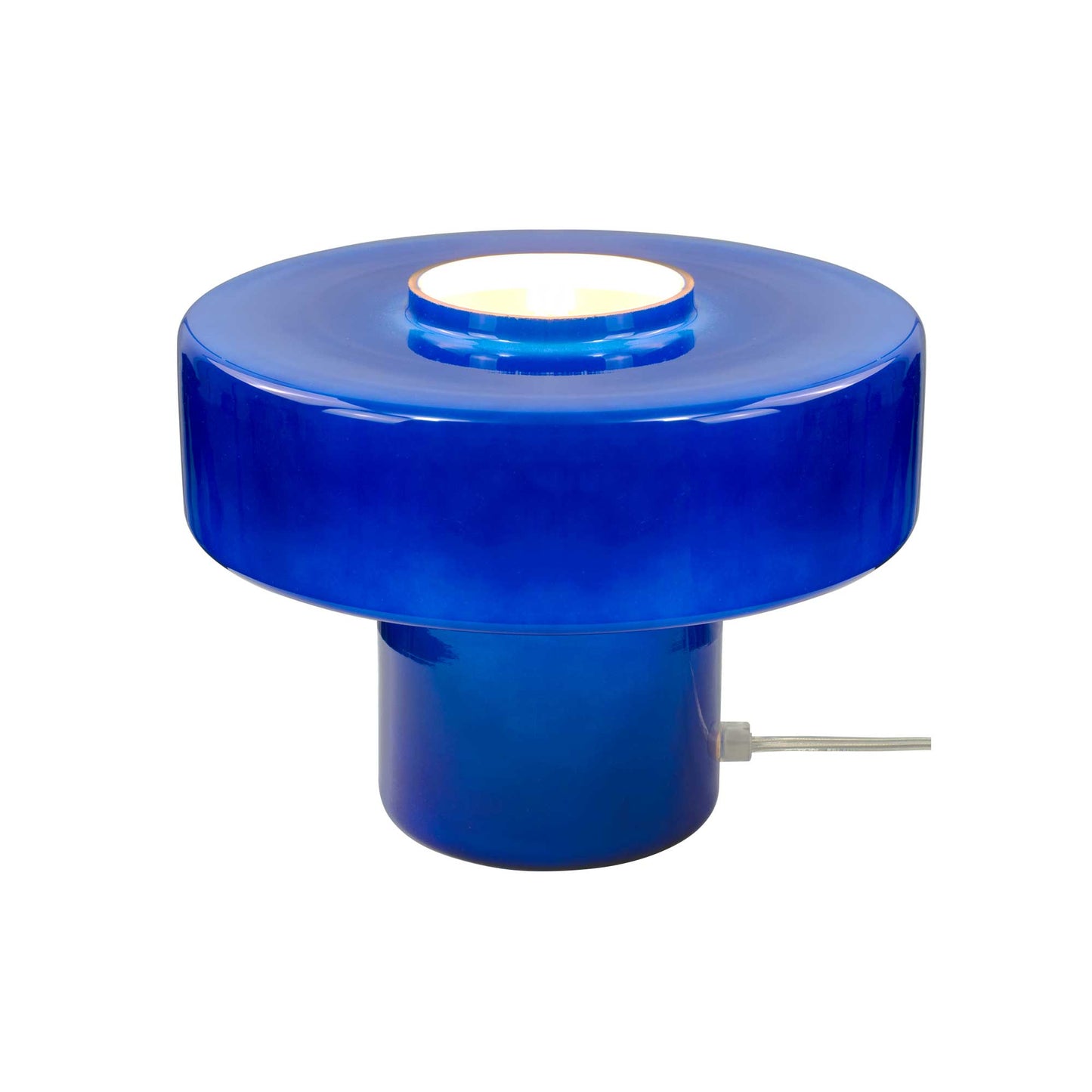 C-Création -Foza Tischlampe mit farbigem Glas und Retro-Stil - Blau