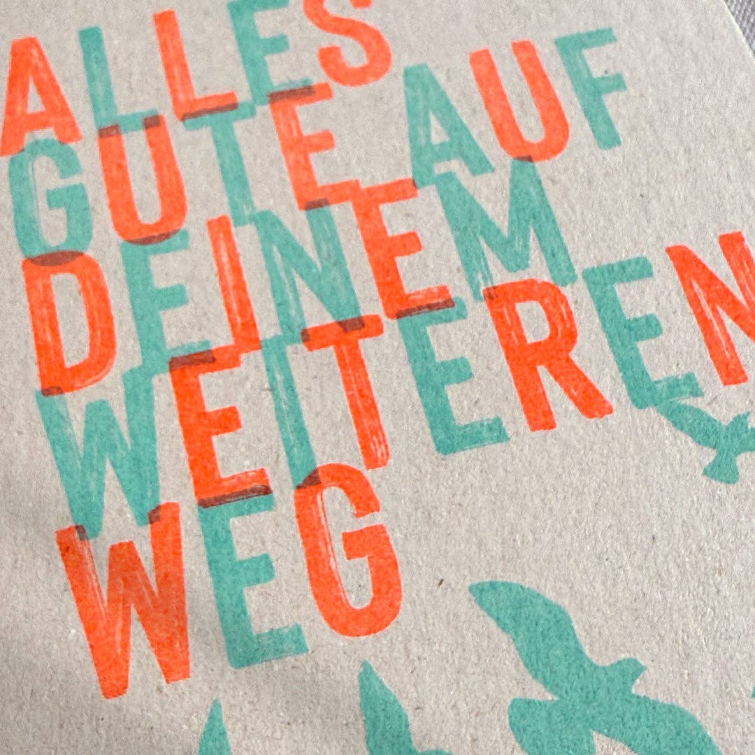 Postkarte Togethery „Alles Gute auf deinem weiteren Weg", Format A6, Risographie
