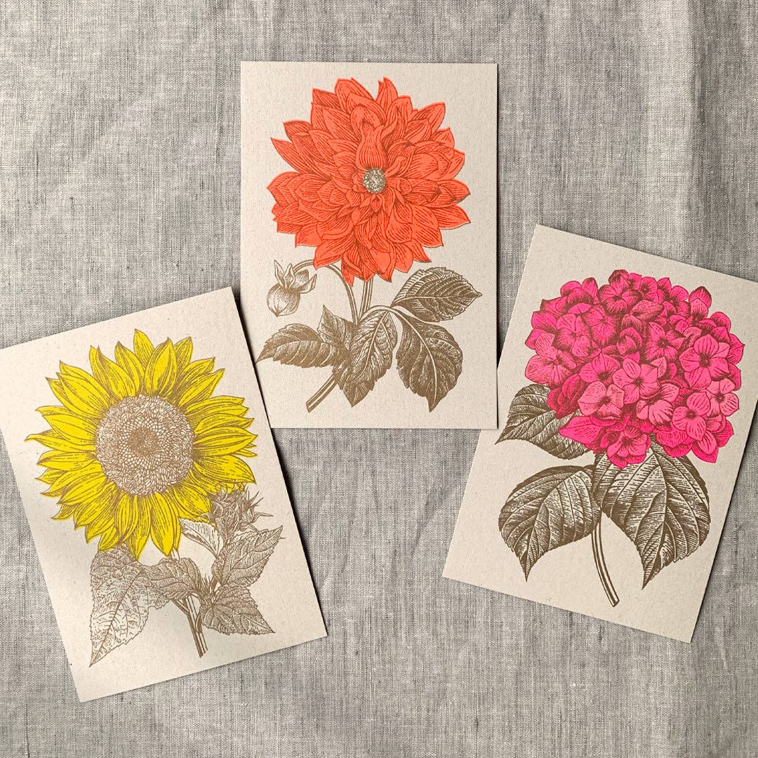 Postkarte Togethery „Dahlie", Format A6, Risographie