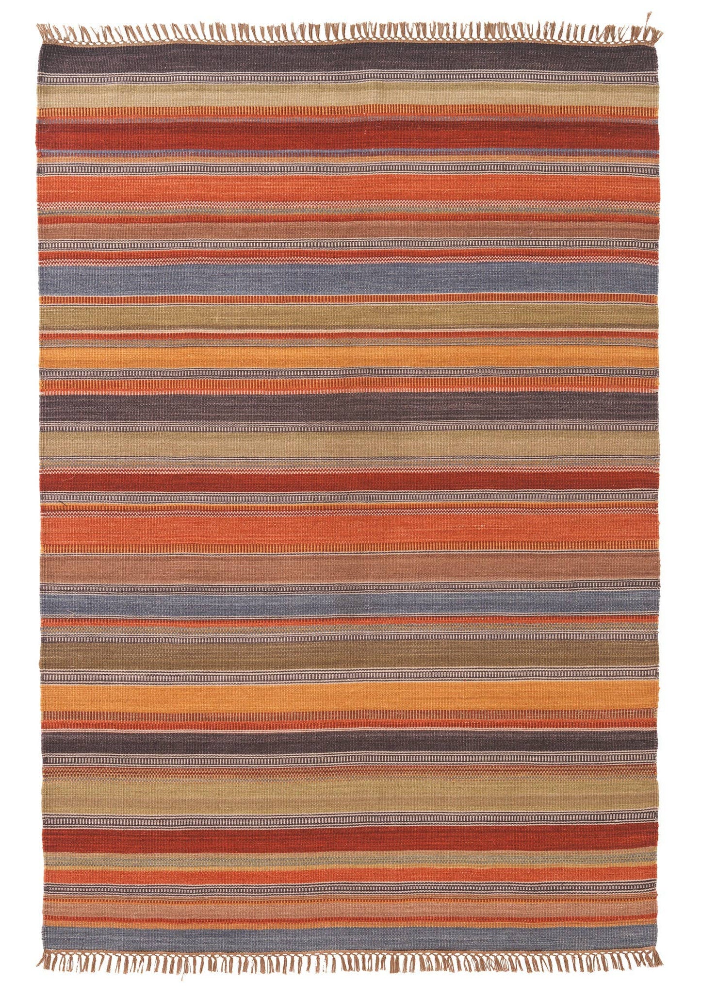 Ooty Stripe Indischer Kelim Teppich 75 x 120 cm