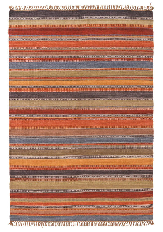 Ooty Stripe Indischer Kelim Teppich 75 x 120 cm