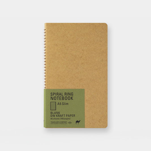 Traveller's Company - SPIRAL RING NOTEBOOK A5 SLIM - DW Kraft Paper