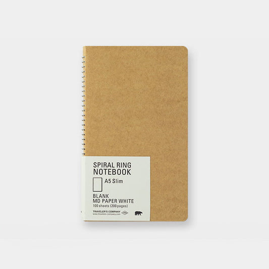 Traveller's Company - SPIRAL RING NOTEBOOK A5 SLIM - MD Paper White