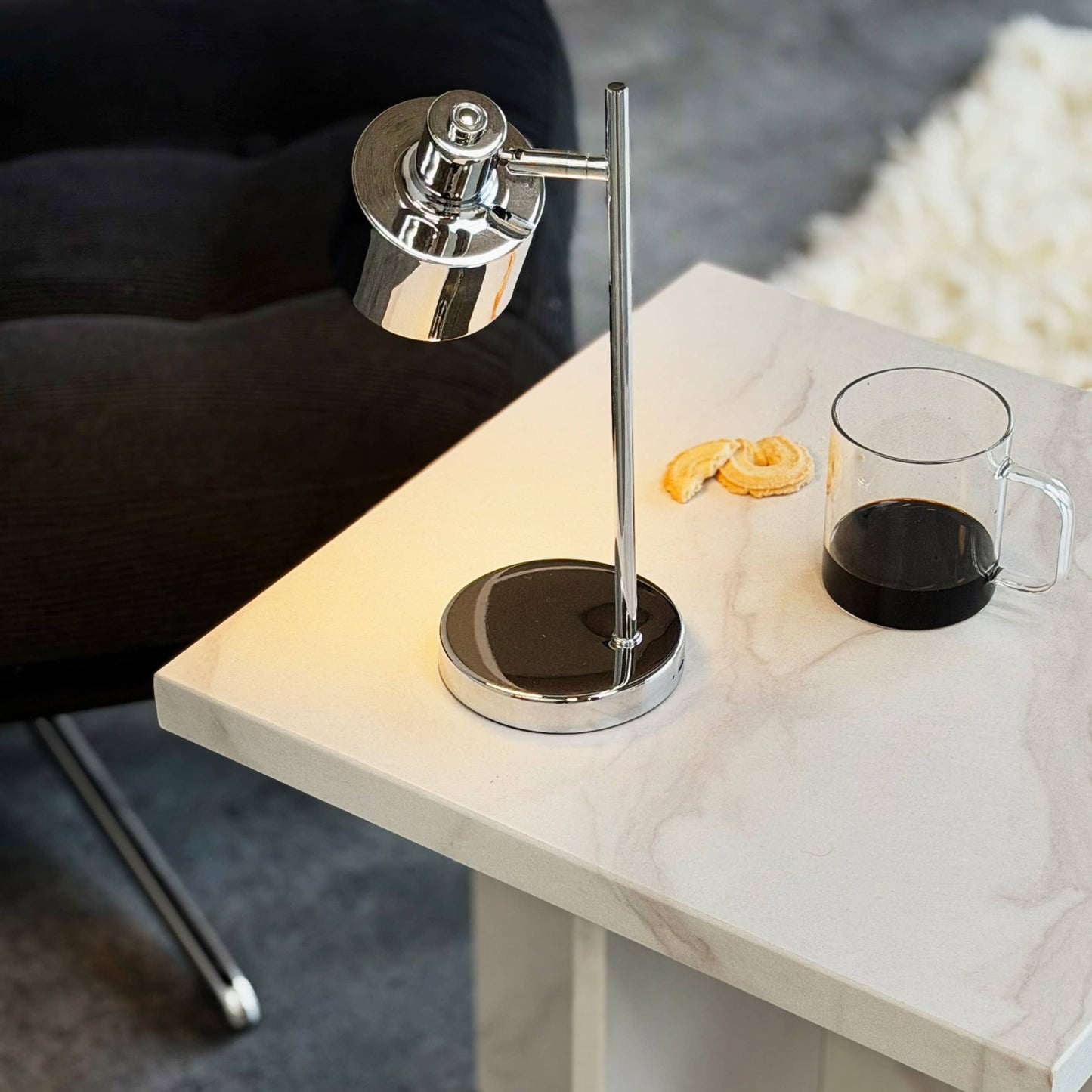 Ozean Mini-LED wiederaufladbare Tischlampe Chrom
