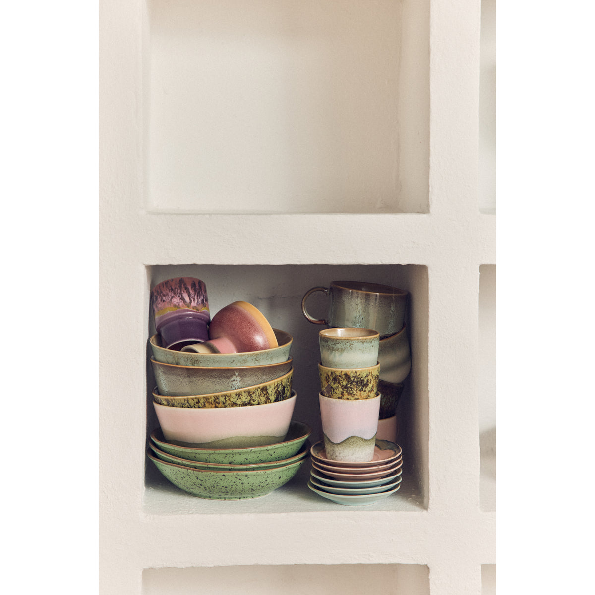 Hübsch© - AMARE SERVING PLATE/TRAY - Sand/Green (Set of 2)