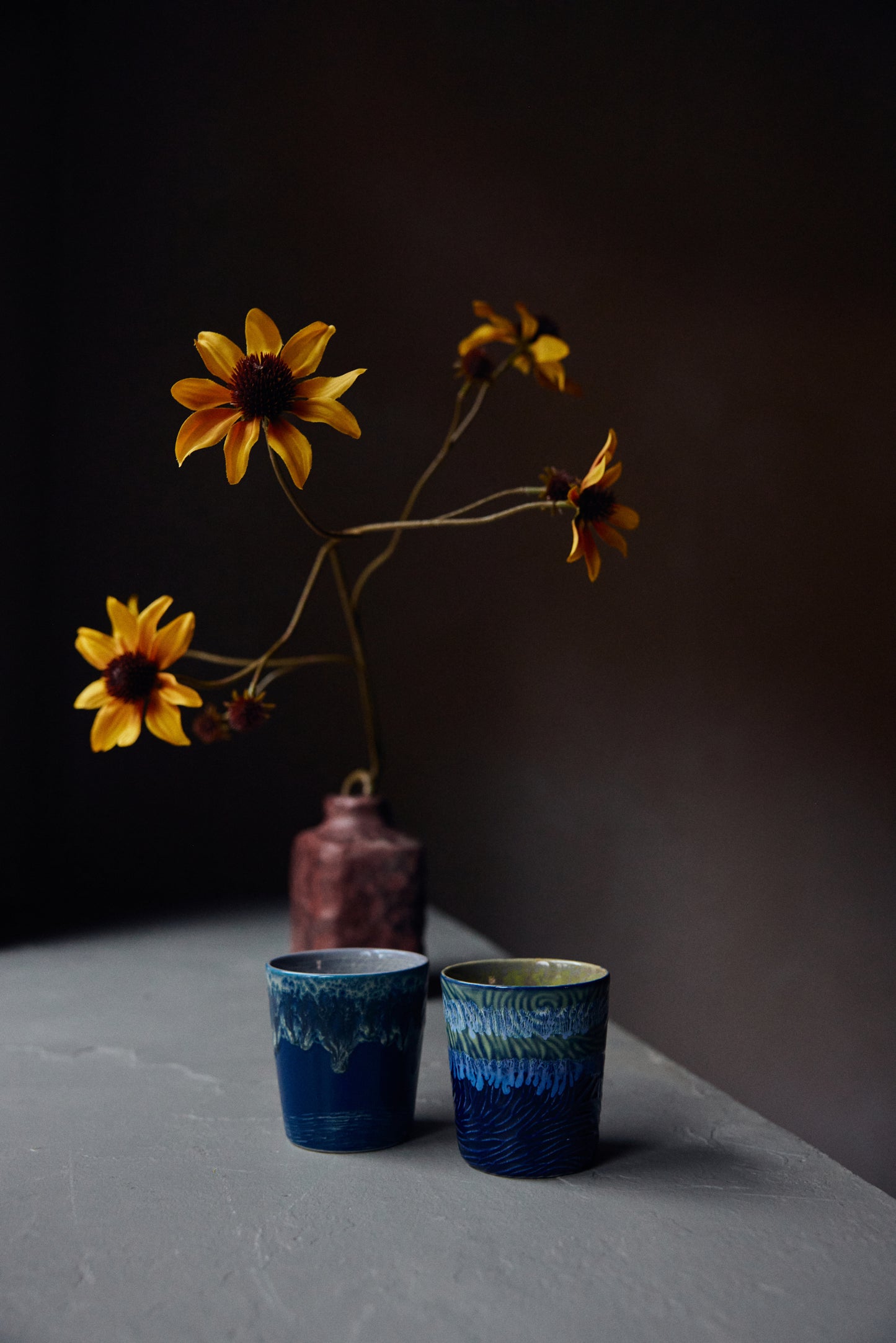 HKliving Van Gogh Kaffeetassen, Starry-Night-Set mit 2 Bechern, 7,5 x7,5 x 8 cm