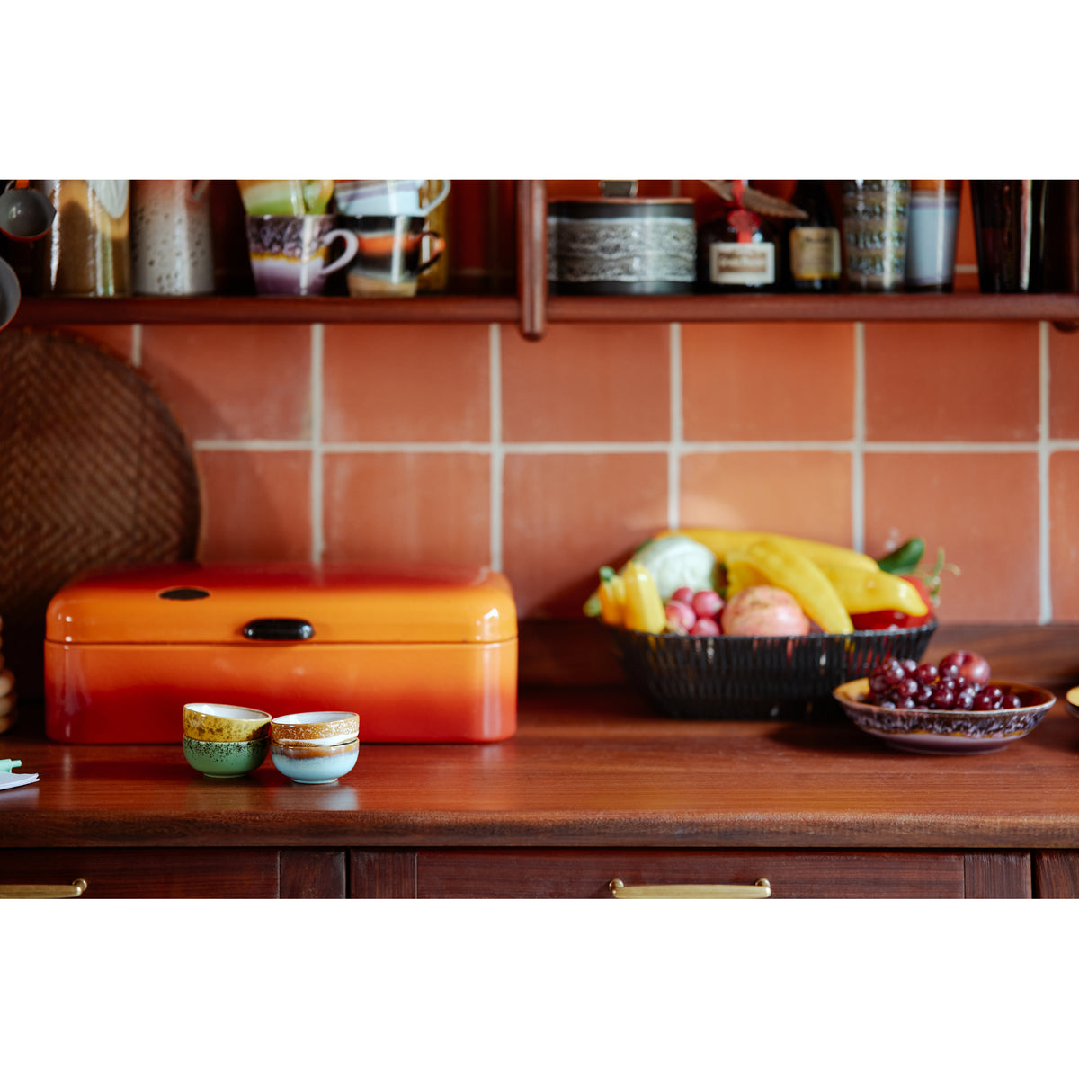 HKliving 70s ceramics: XS-Schalen, Castor-Set mit 4 Schalen, 8,3 x 8,3 x 3,8 cm