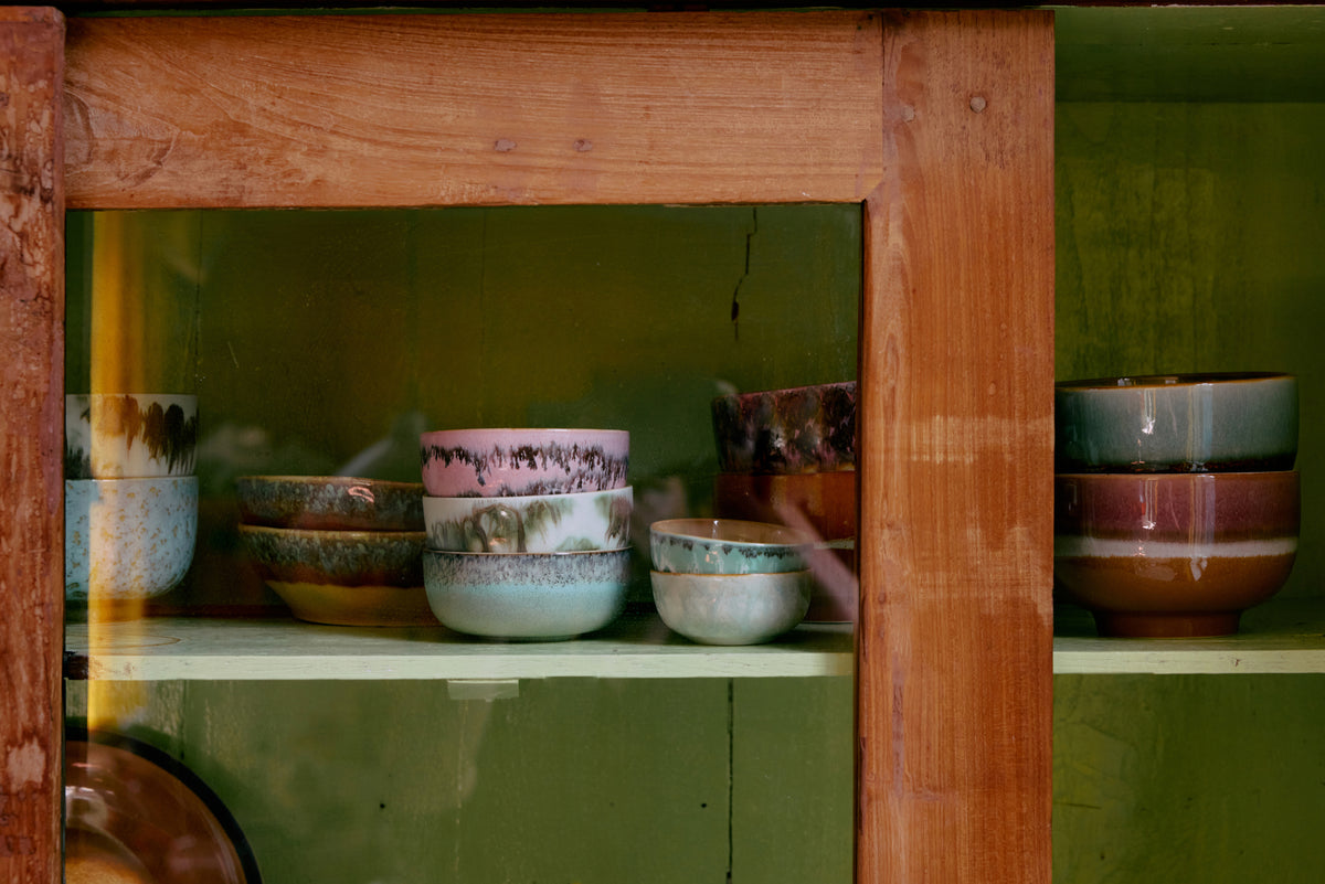 HKliving 70s Ceramics Tapas Bowls Renaissance 4er Set kleine Keramik Schalen im Retro Look