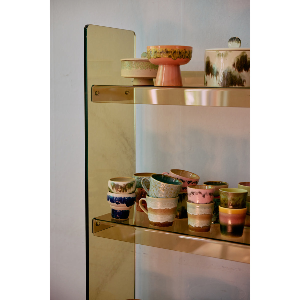 HKliving 70s ceramics: Lungo-Becher, Symbolist-Set mit 2 Bechern, 8,9 x 8,9 x 8,1 cm