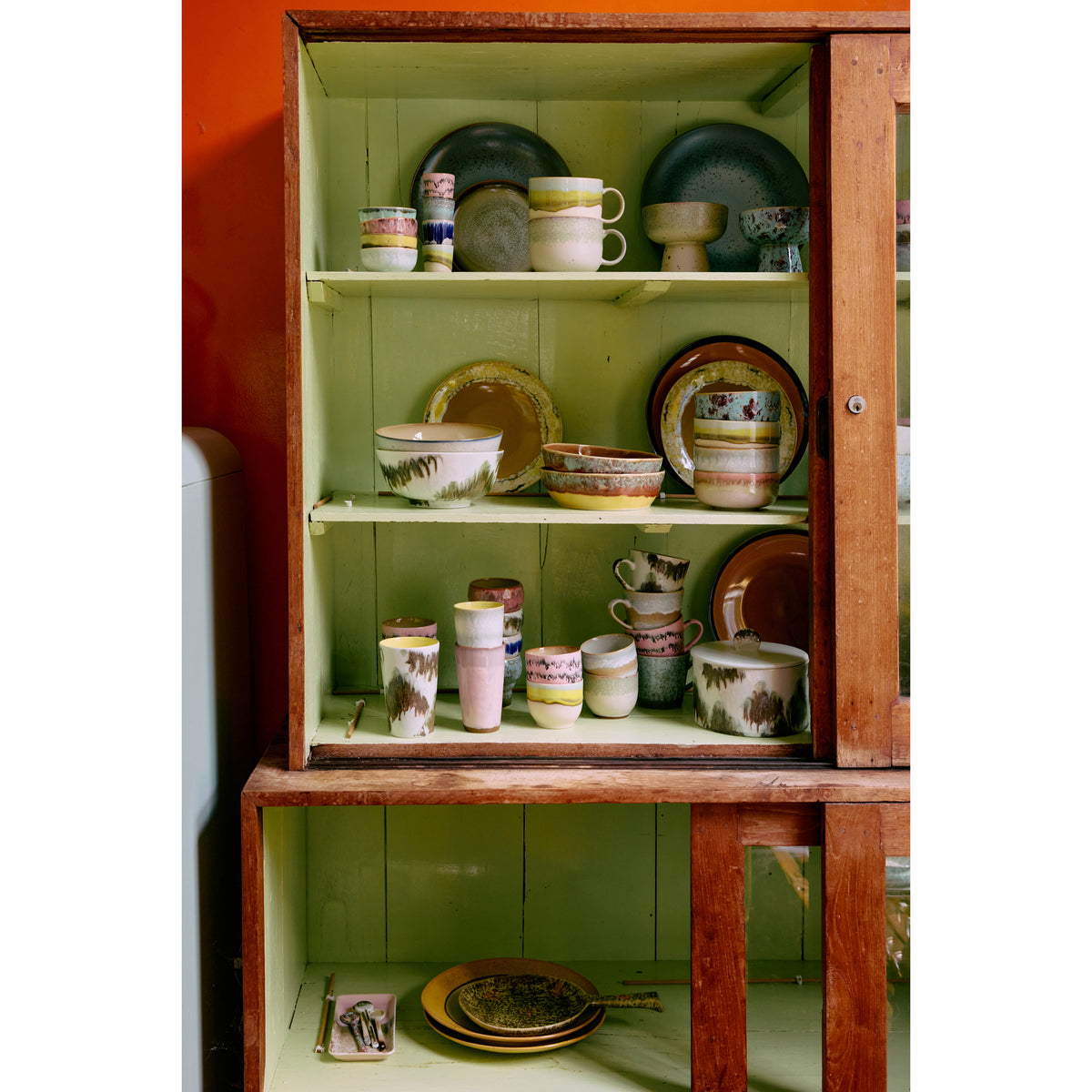 Hübsch© - AMARE SERVING PLATE/TRAY - Sand/Green (Set of 2)