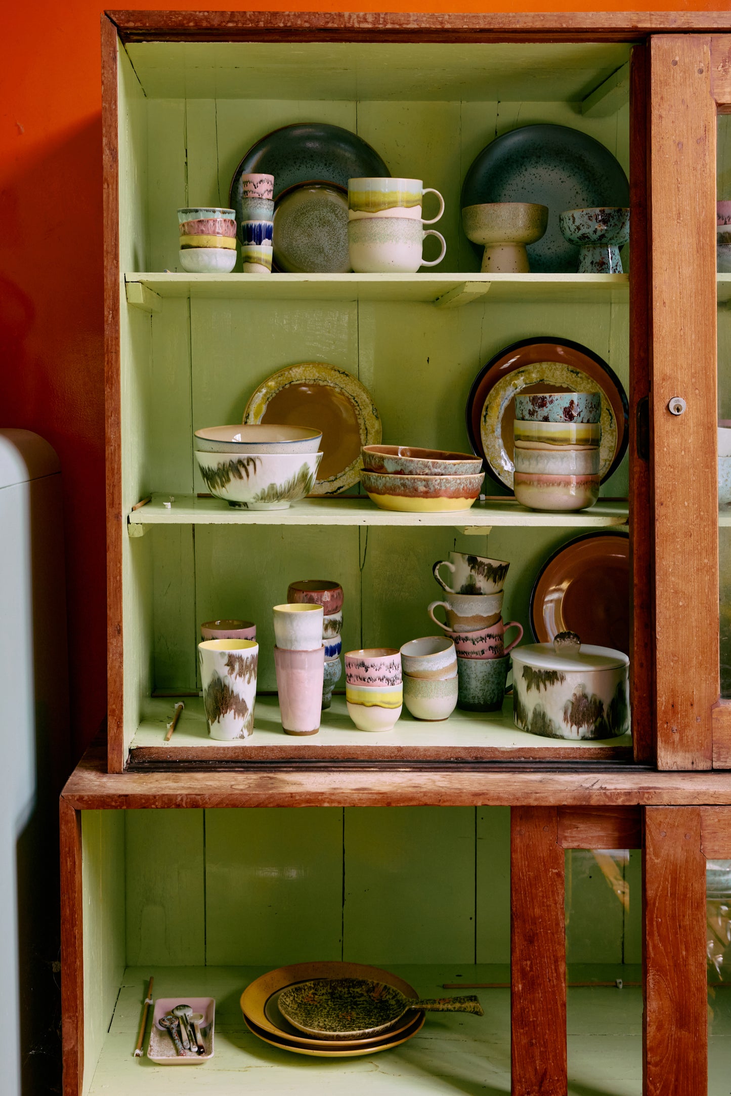 HKliving 70s ceramics: Tee Becher, Baroque-Set mit 2 Bechern, 8,7 x 8,7 x 13,5 cm, 460 ml