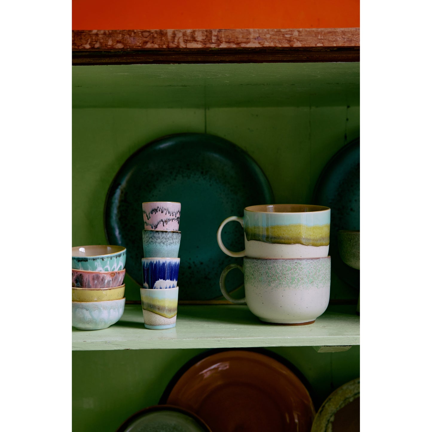 Hübsch© - AMARE SERVING PLATE/TRAY - Sand/Green (Set of 2)