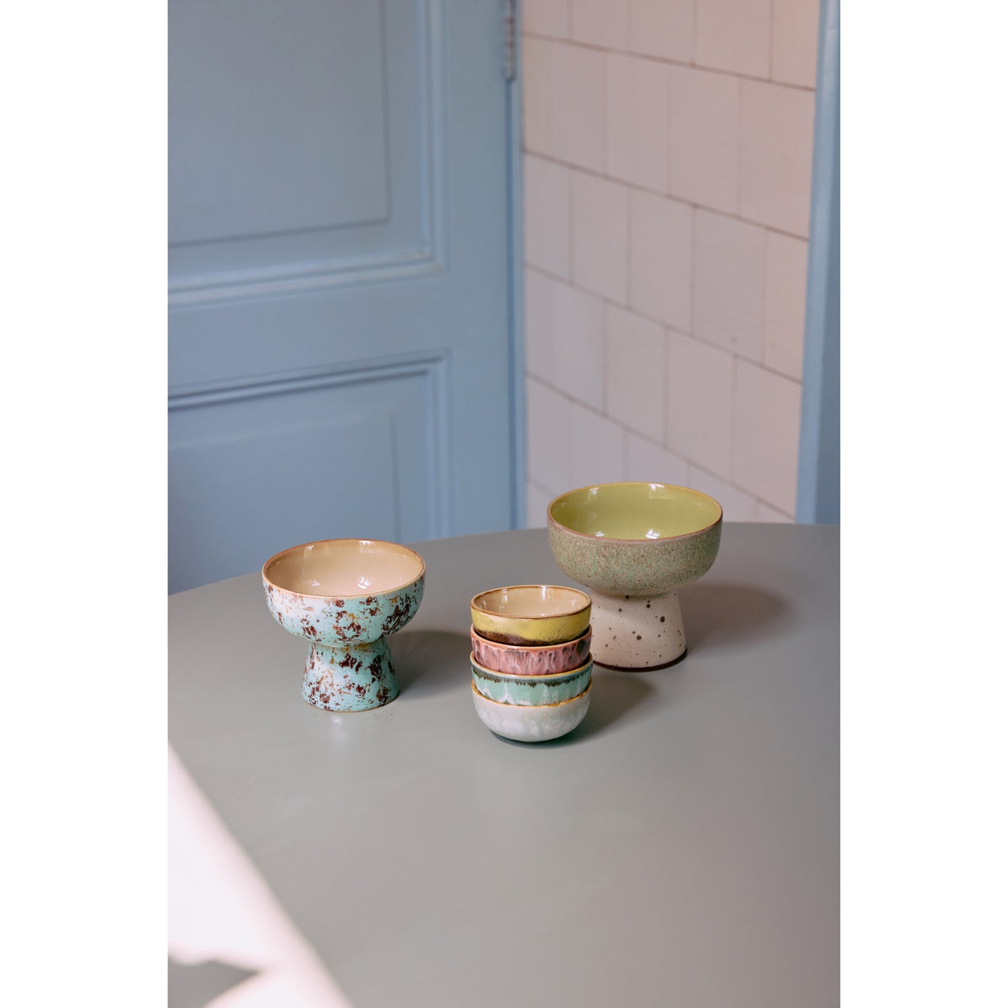 Hübsch© - AMARE SERVING PLATE/TRAY - Sand/Green (Set of 2)