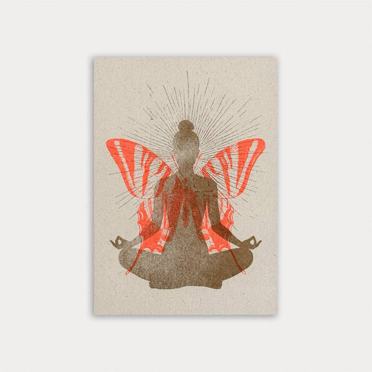 Postkarte Togethery „Yoga und Meditation”, Format A6, Risographie