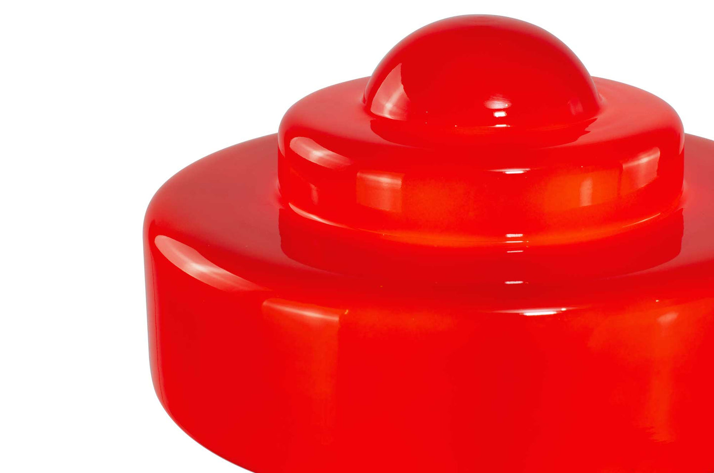 Tischlampe aus farbigem Glas und verchromtem Metall Zéni: Rot